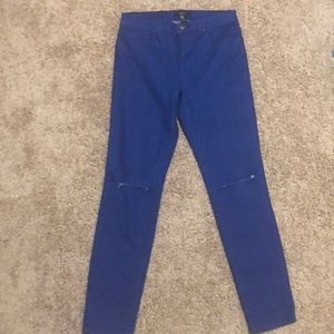 Blue distressed jeans